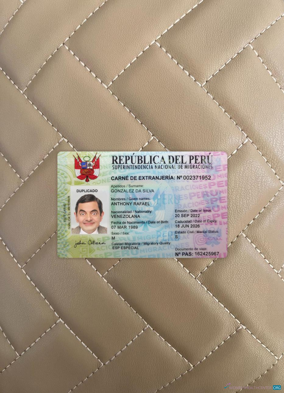 Download Peru national ID card photolook front Photoshop template